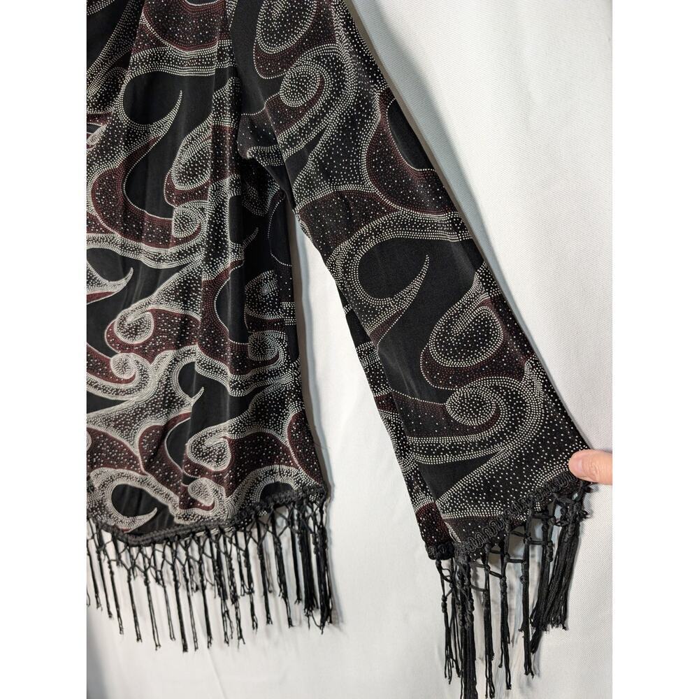 Vintage Artex Collection Womans Fringe Patterned Blouse Boho L)660) - Picture 2 of 5